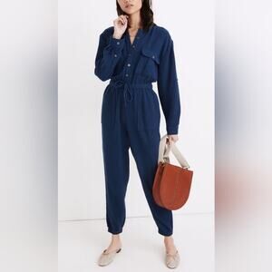 Madewell Lightspun Tapered Leg Jumpsuit – Coastal Blue – Size 6
